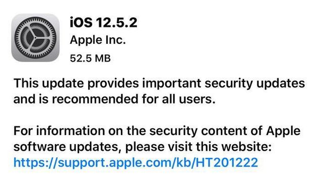 德化苹果手机维修分享iOS12.5.2发布，建议所有老苹果用户安装 
